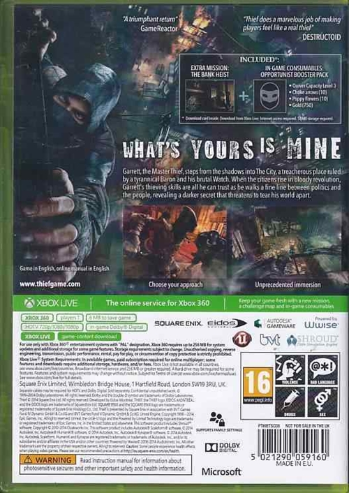 Thief Nordic Limited Edition - XBOX 360 (B Grade) (Genbrug)